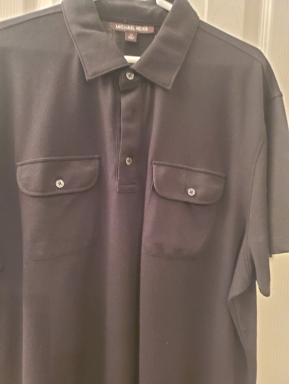 Michael Kors Men's Navy Polo with Dual Chest Pockets